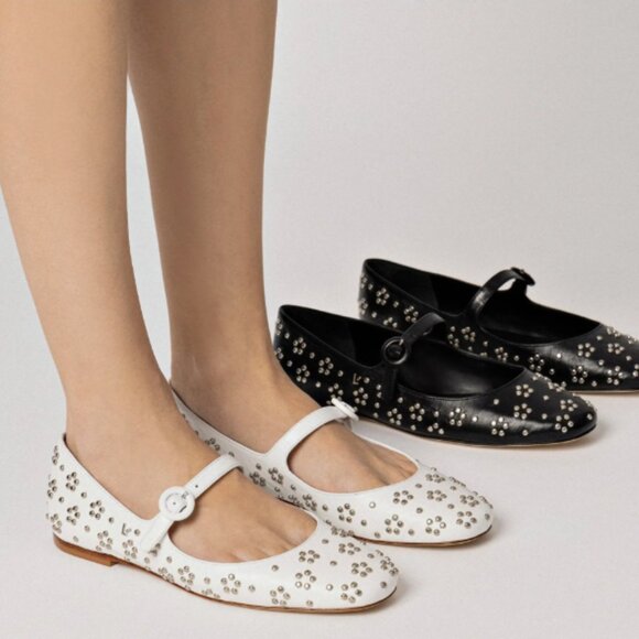 NEW LARROUDE Handmade In Brazil Velvet Blair Ballet Flats in black 825 10t5 - Picture 8 of 9